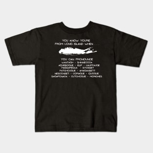 Long Island Town Names (Dark Colors) Kids T-Shirt